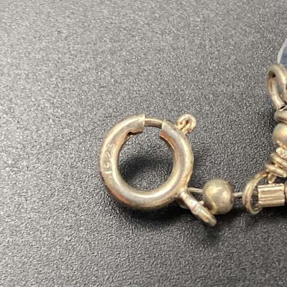 925 Sterling Silver Textured Beaded Bracelet with Intricate Spacers - Picture 7 of 7